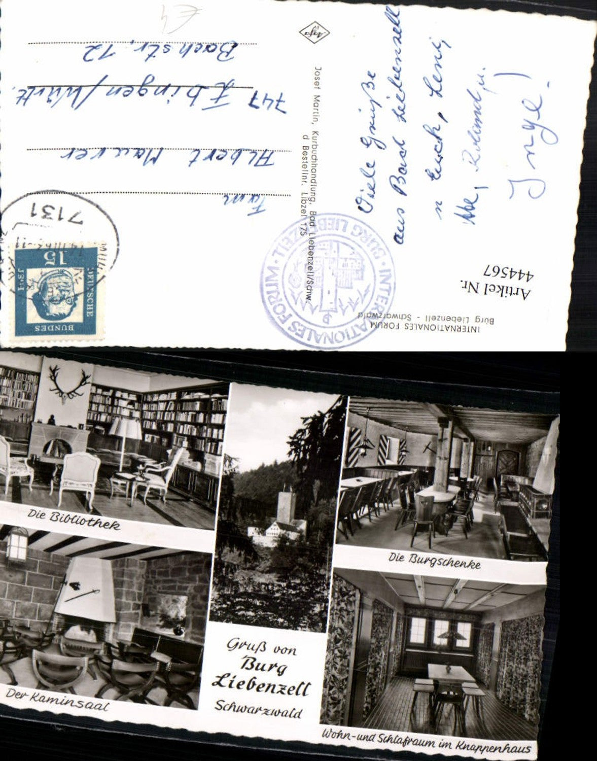 444567,Burg Liebenzell im Schwarzwald Bibliothek Schenke Mehrbildkarte