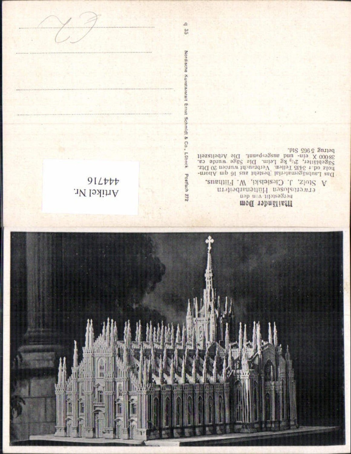 444716,Mailänder Dom Modell Kirche