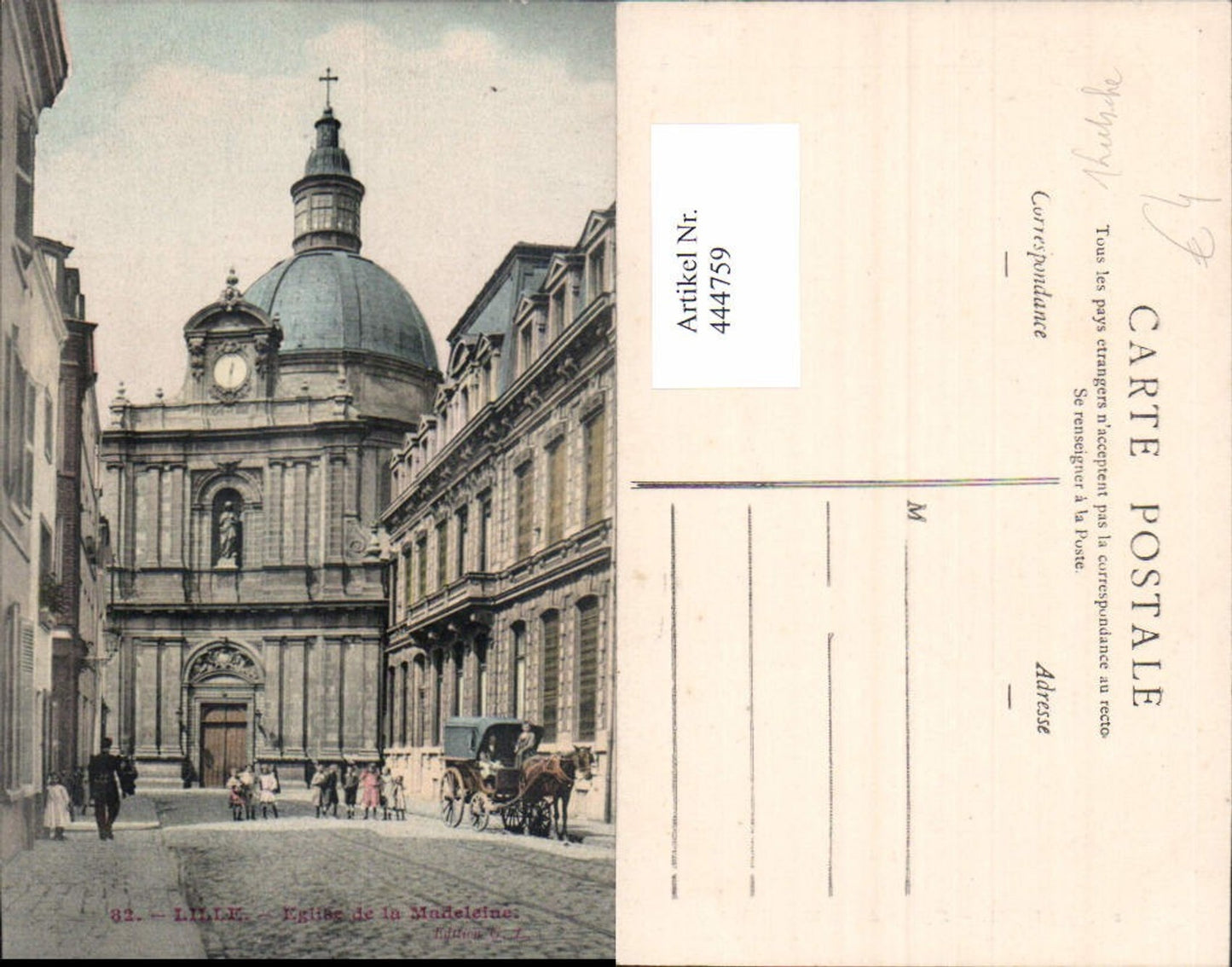 444759,Lille Eglise de la Madeleine Kirche Kutsche