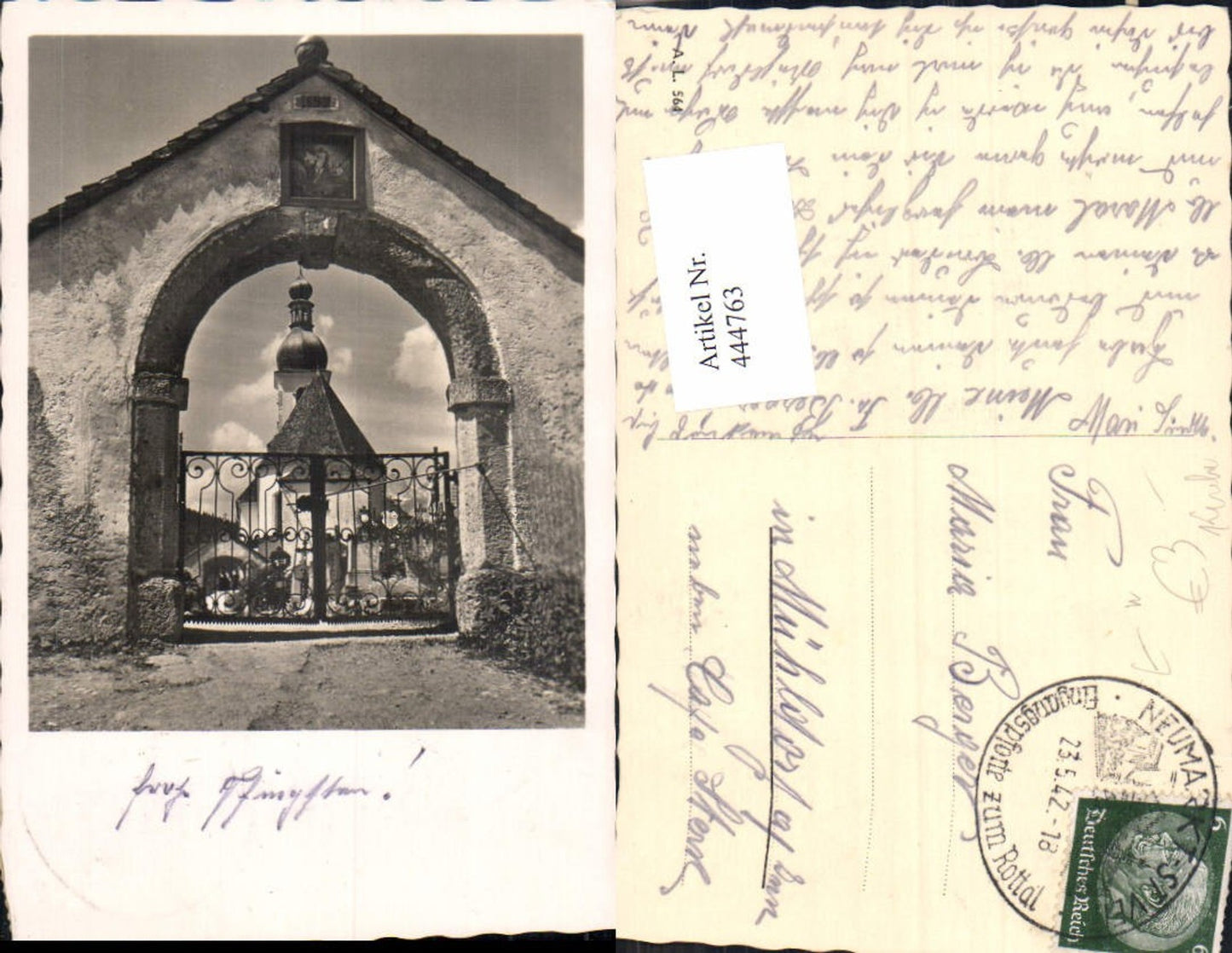 444763,Foto Ak Kirche durch Torbogen gesehen Neumarkt St Veit