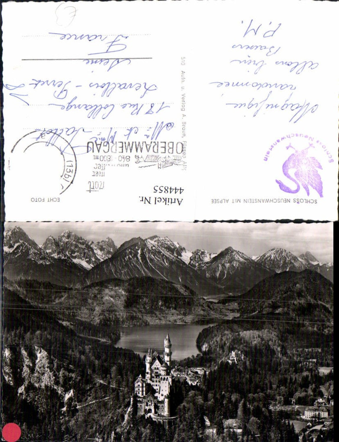 444855,Foto Ak Schloss Neuschwanstein Alpsee