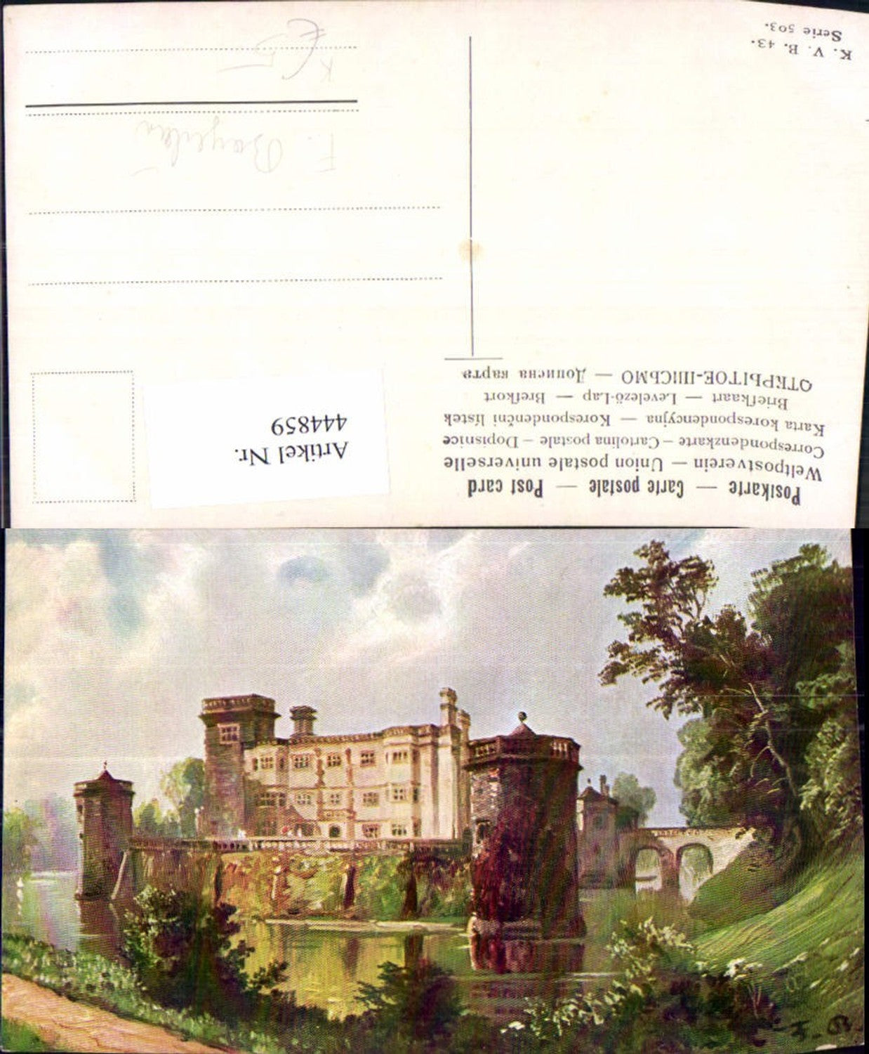 444859,Künstler Ak F. Bayerlein Schloss Wasserburg Landschaft