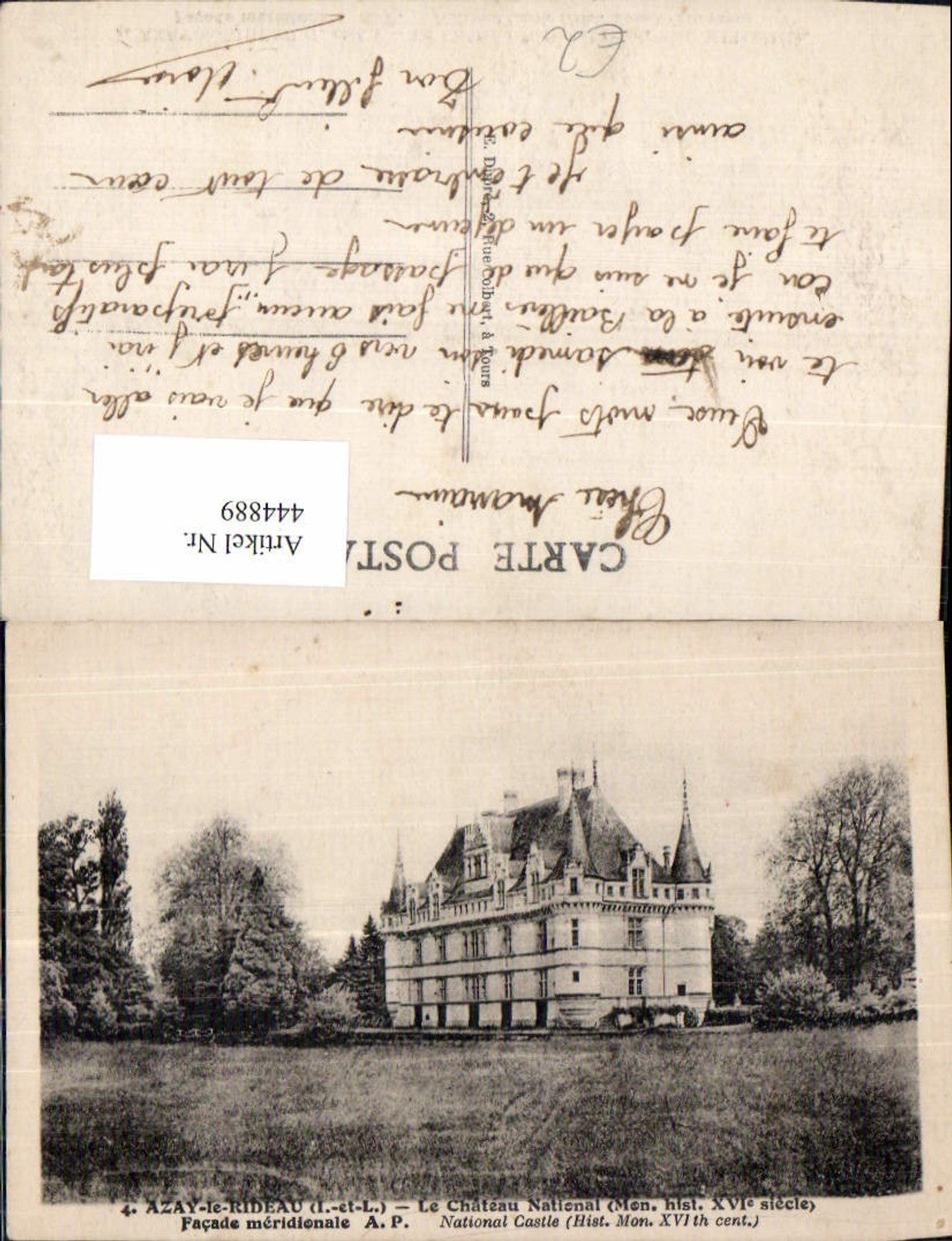 444889,Azay-le-Rideau Le Chateau National Schloss