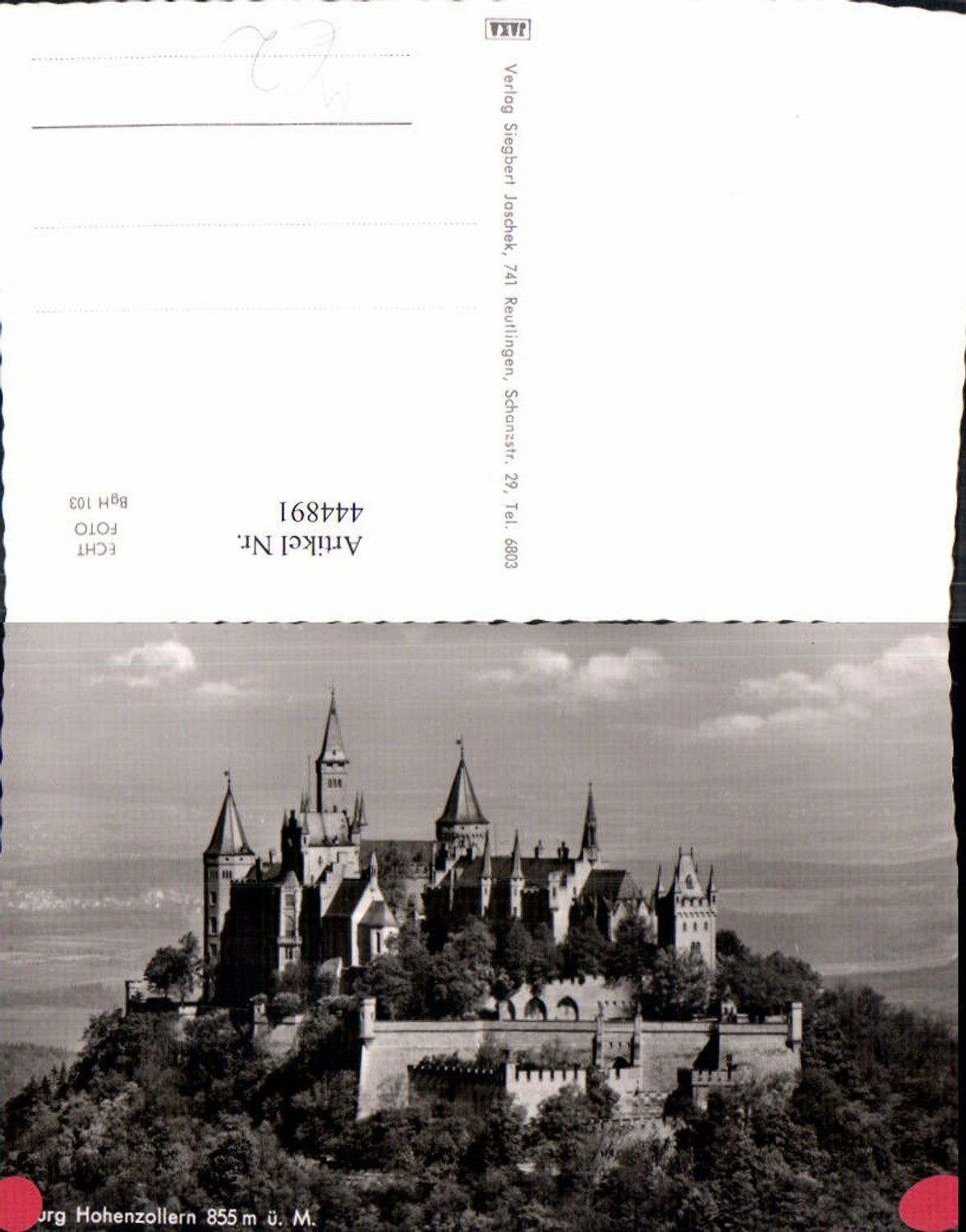 444891,Foto Ak Burg Hohenzollern Totale