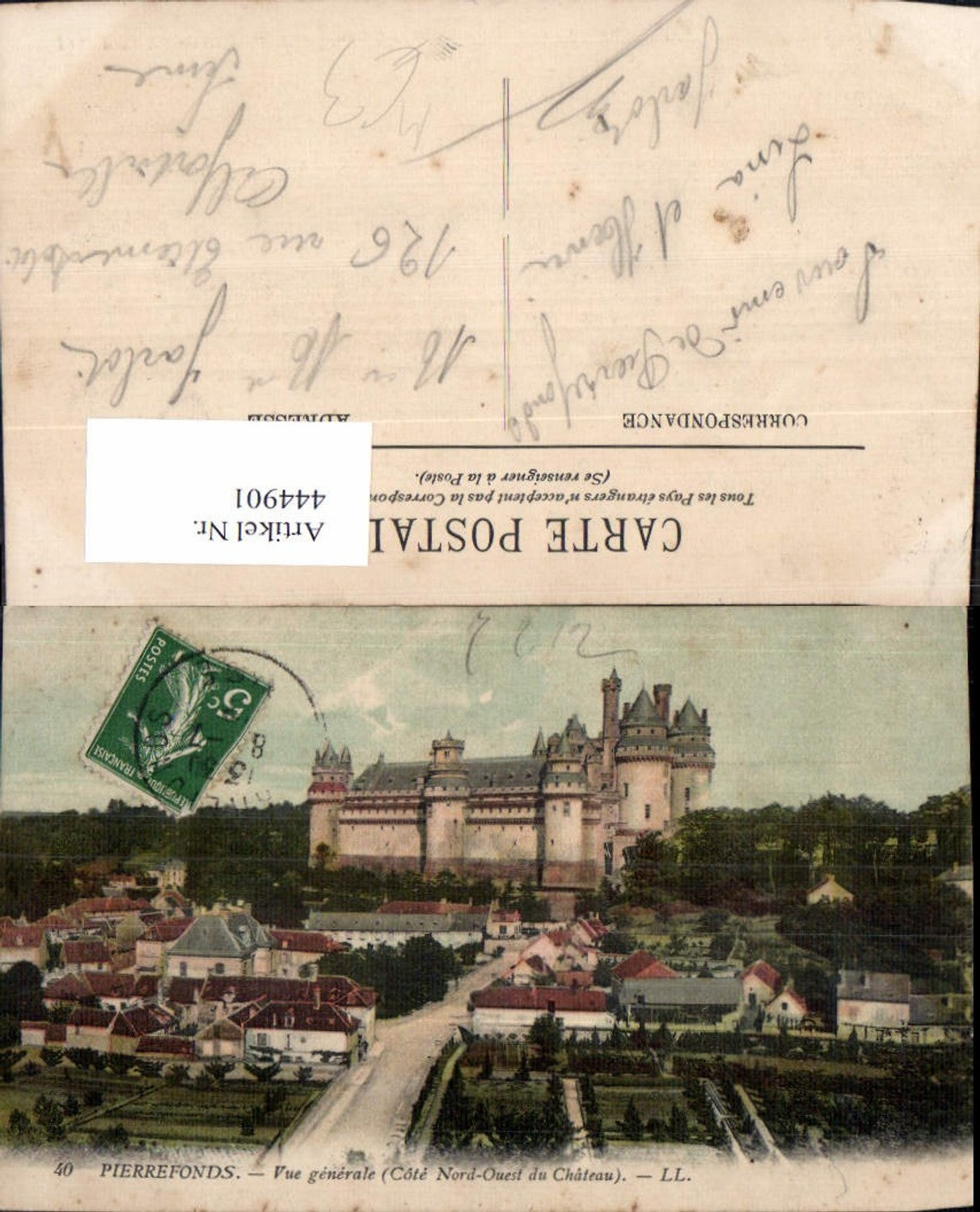 444901,Pierrefonds Vue generale Cote Nord-Ouest du Chateau Schloss