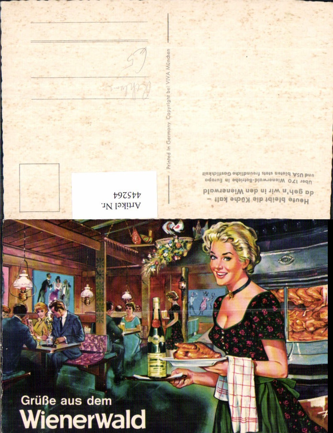 445264,Künstler Ak Reklame Wienerwald Restaurant Essen