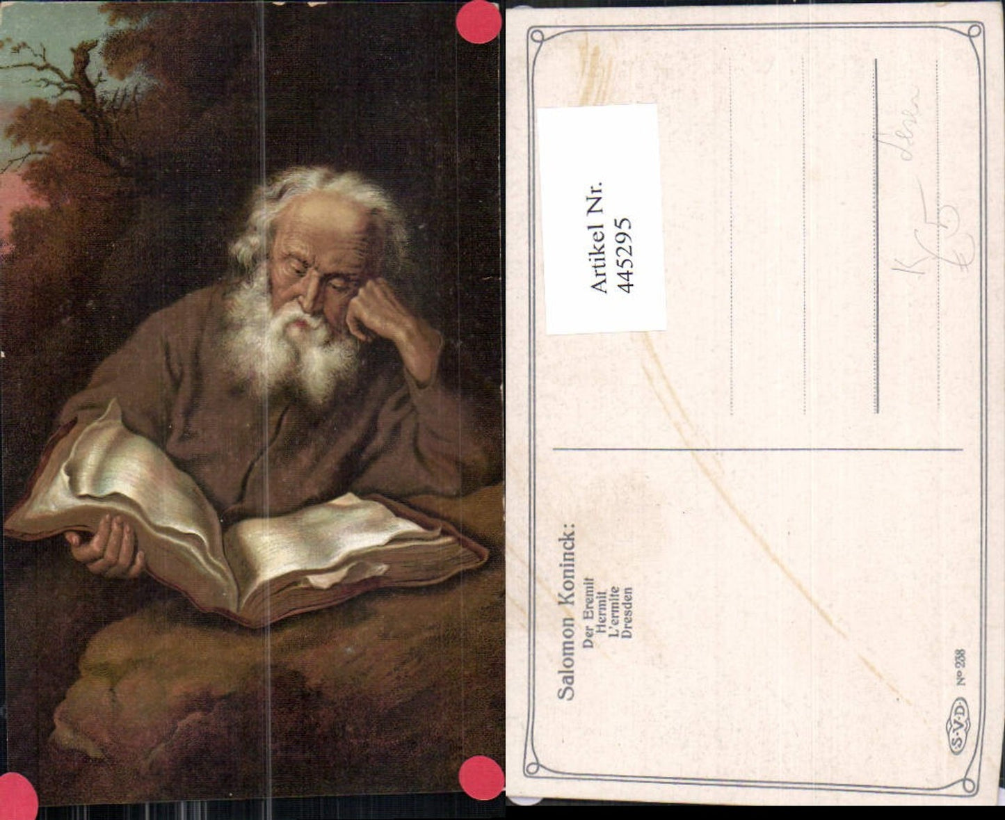445295,Künstler Ak Salomon Koninck Der Eremit Alter Mann Lesen Buch