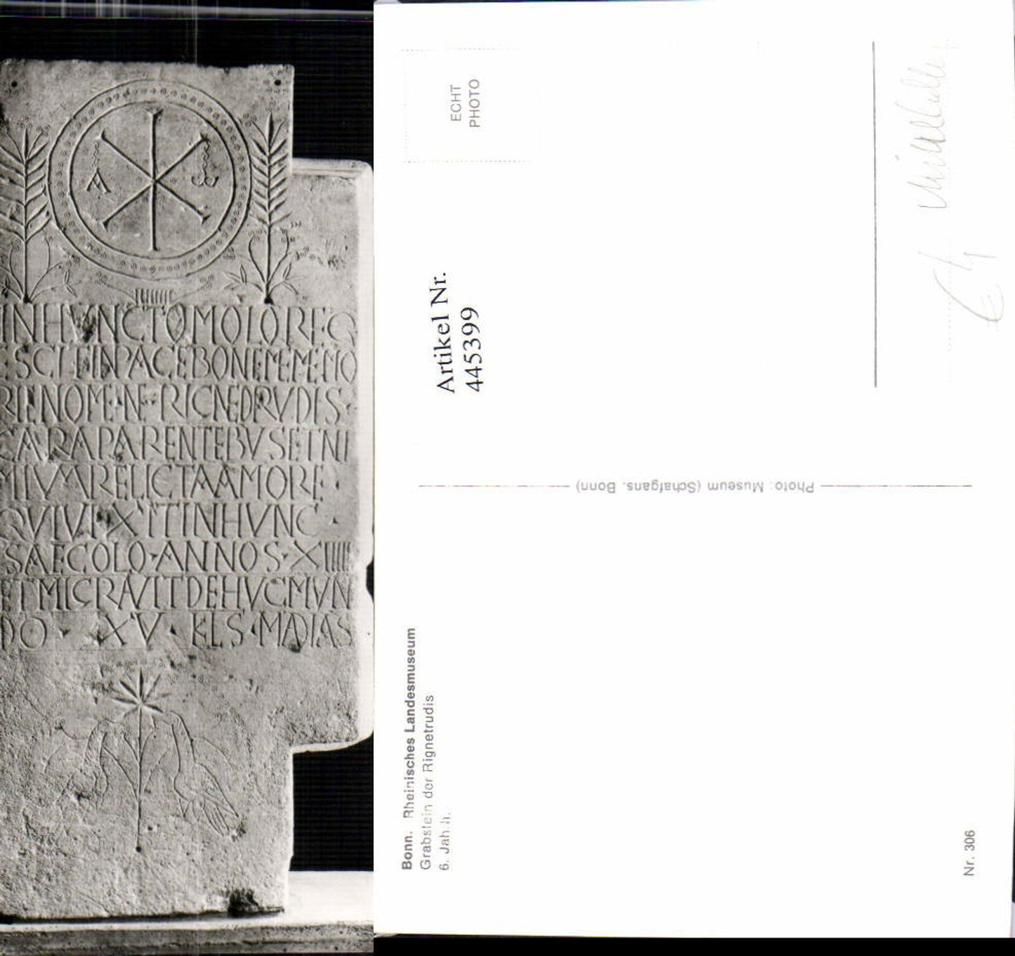 445399,Bonn Rheinisches Museum Grabstein Rignetrudis Archäologie Mittelalter