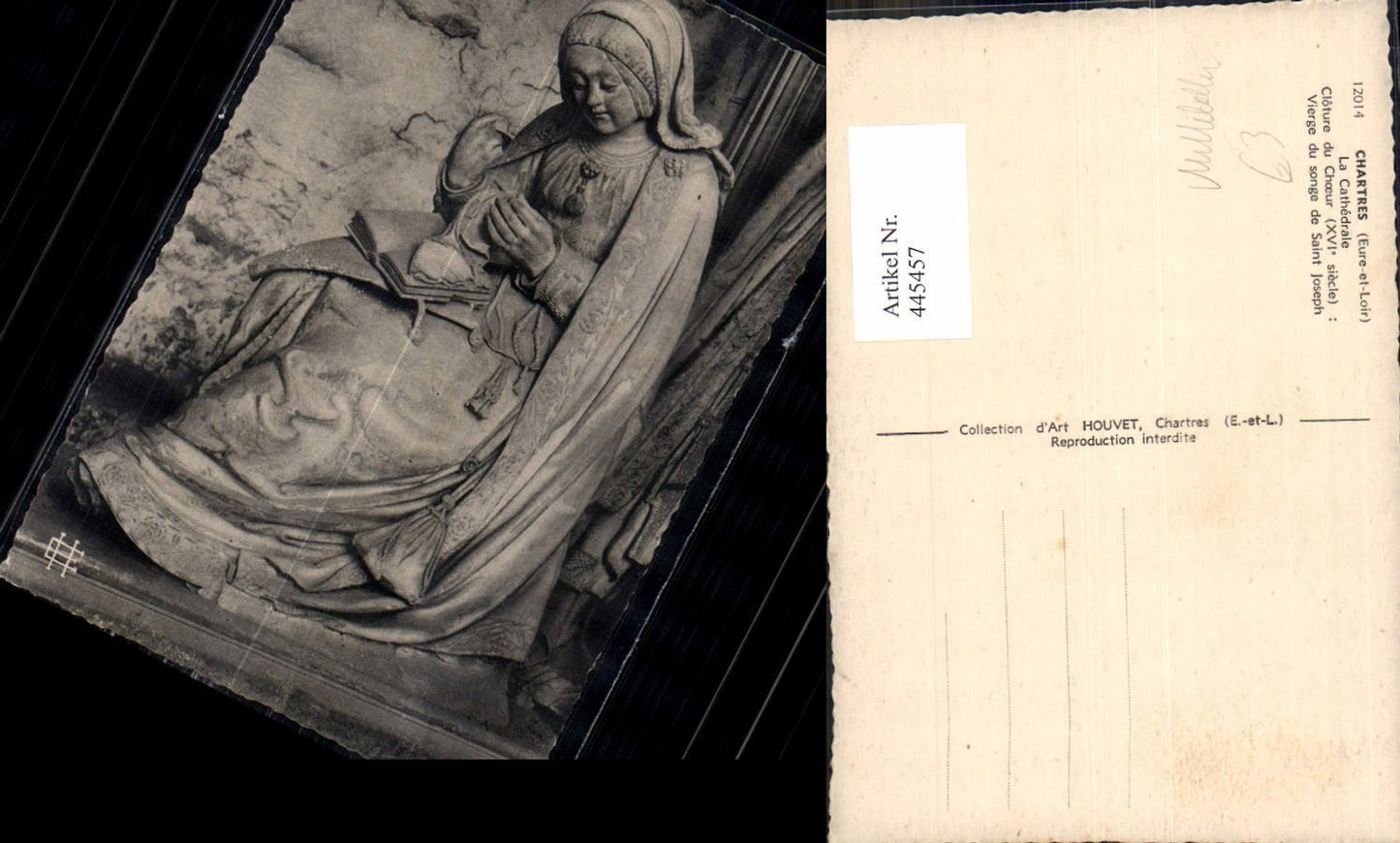 445457,Mittelalter Chartres Eure-et-Loir La Cathedrale Cloture du Choeur Vierge du songe Saint Joseph