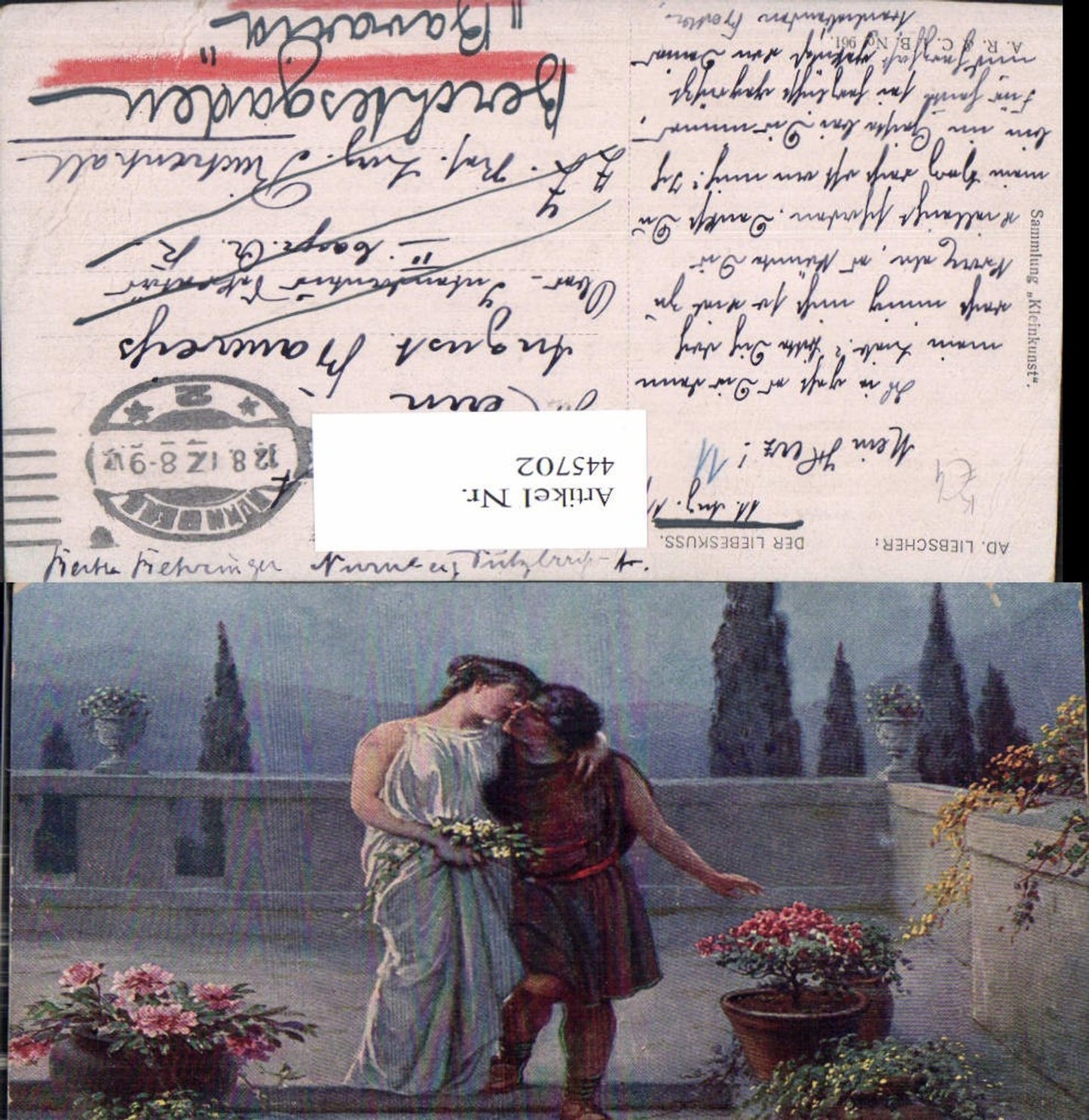 445702,Künstler Ak Ad. Liebscher Der Liebeskuss Kuss Paar Liebe