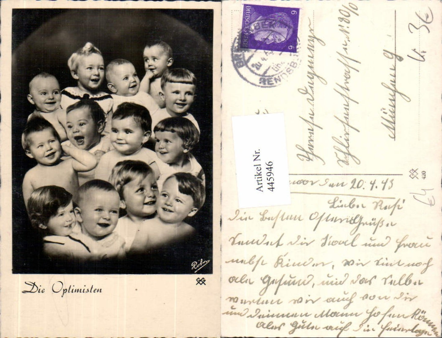 445946,Foto Ak Kinderköpfe Kinder Die Optimisten