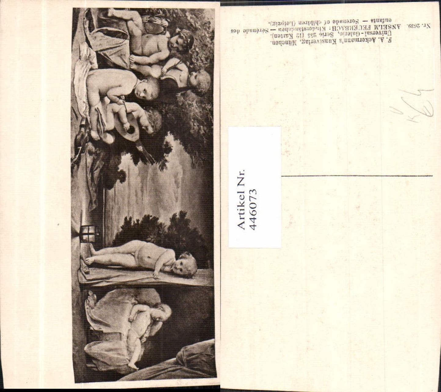 446073,Anselm Feuerbach Kinderständchen Kinder Nackt pub F. A. Ackermann 255/2639