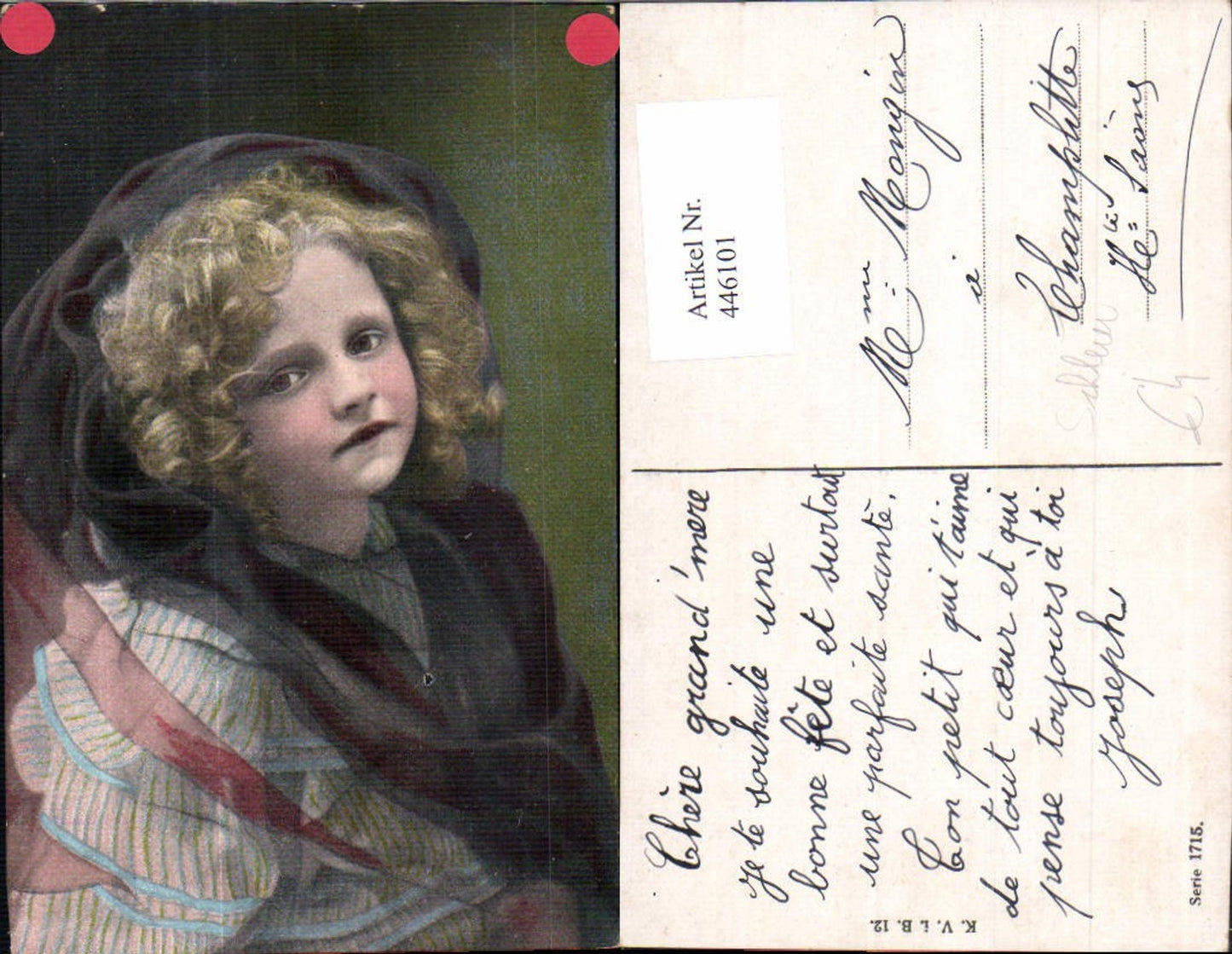 446101, Child girl with curly hair and veil