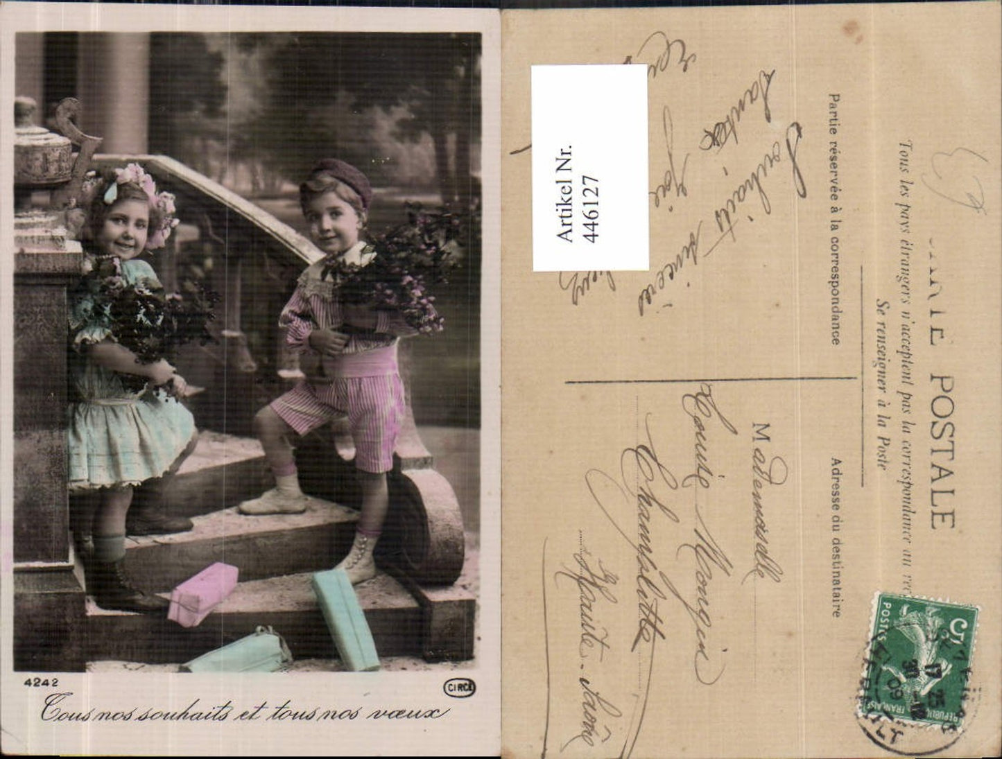 446127,Kinder Uniform Matrosenanzug Mädchen Kleid Blumen Strauß