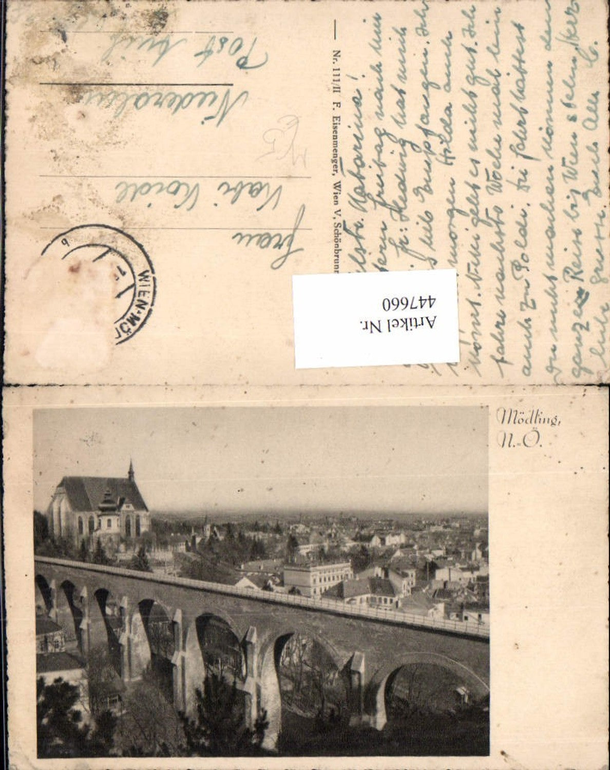 447660,Mödling Teilansicht Kirche Aquädukt