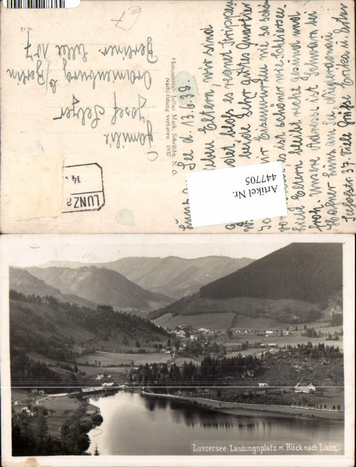 447705,Lunzersee See Landungsplatz m. Blick nach Lunz Totale Bergkulisse