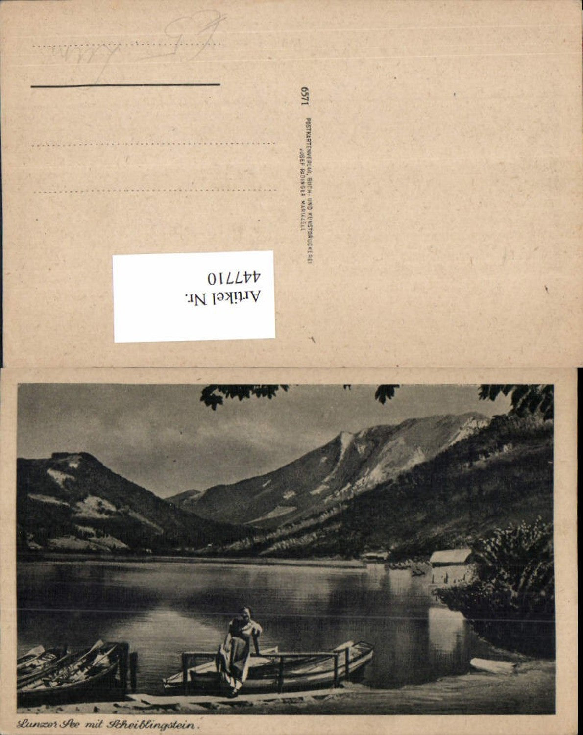 447710,Lunzer See b. Lunz m. Scheiblingstein Bergkulisse