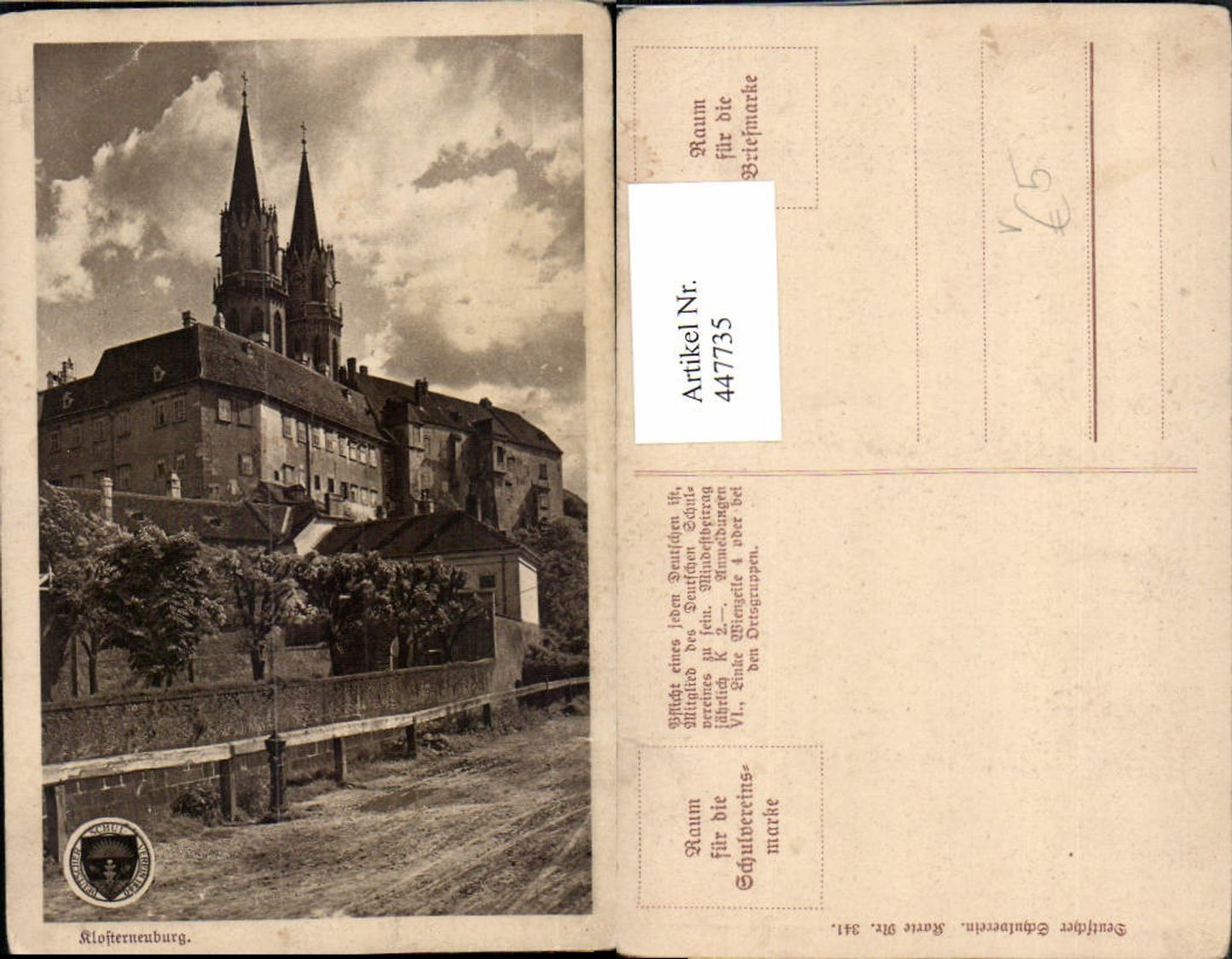 447735,Klosterneuburg Stift Kirche pub Deutscher Schulverein 341