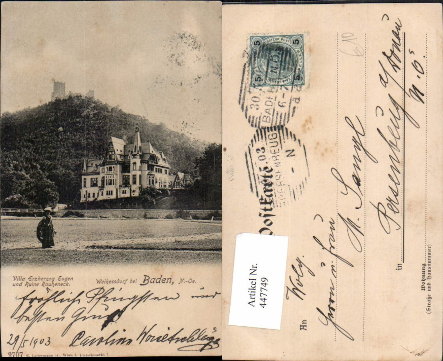 447749,Weikersdorf b. Baden Villa Erzherzog Eugen u. Ruine Rauheneck