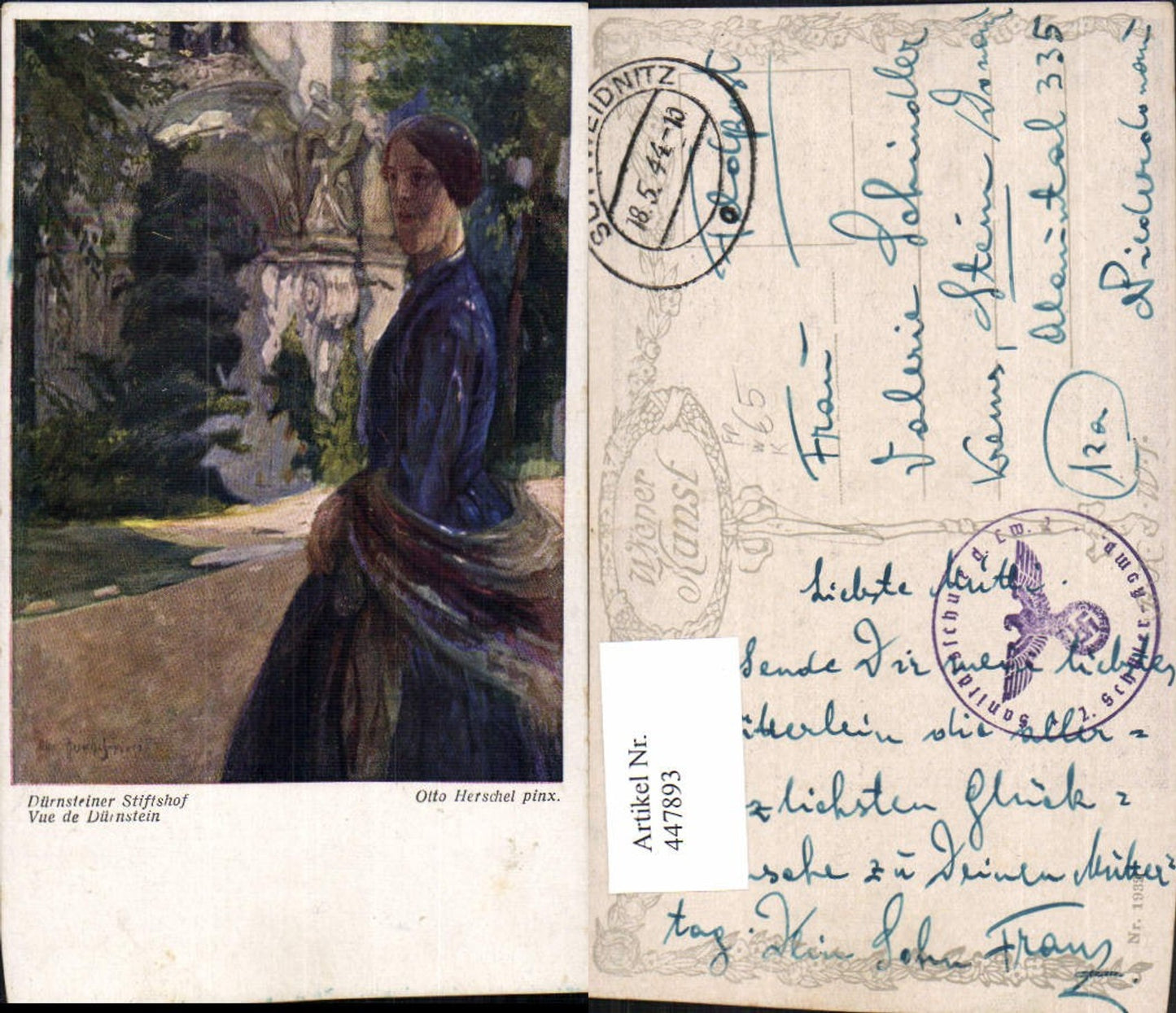 447893,Künstler AK Otto Herschel Dürnstein Stift pub B.K.W.I. 1932 Feldpost Sanitärschule