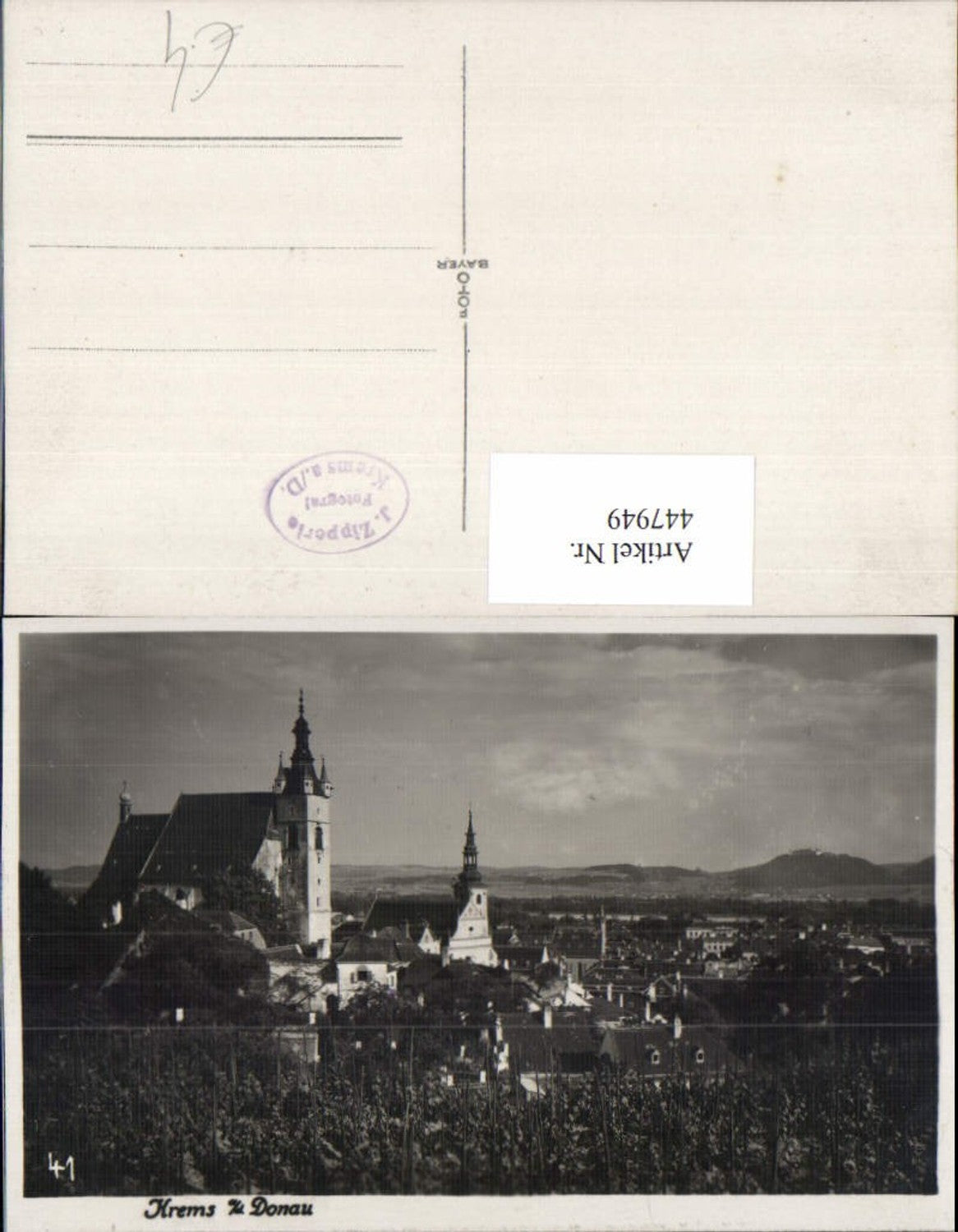 447949,Krems an d. Donau Teilansicht Kirchen