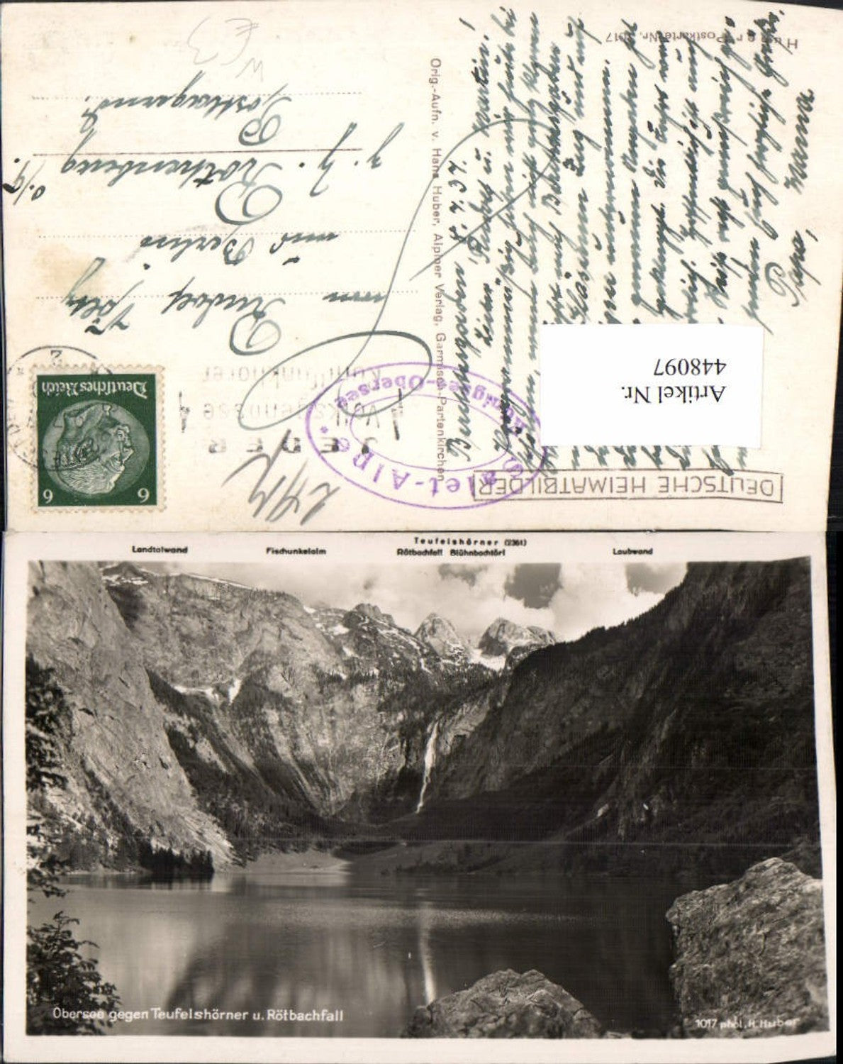 448097,Obersee See b. Schönau geg. Teufelshörner Bergkulisse