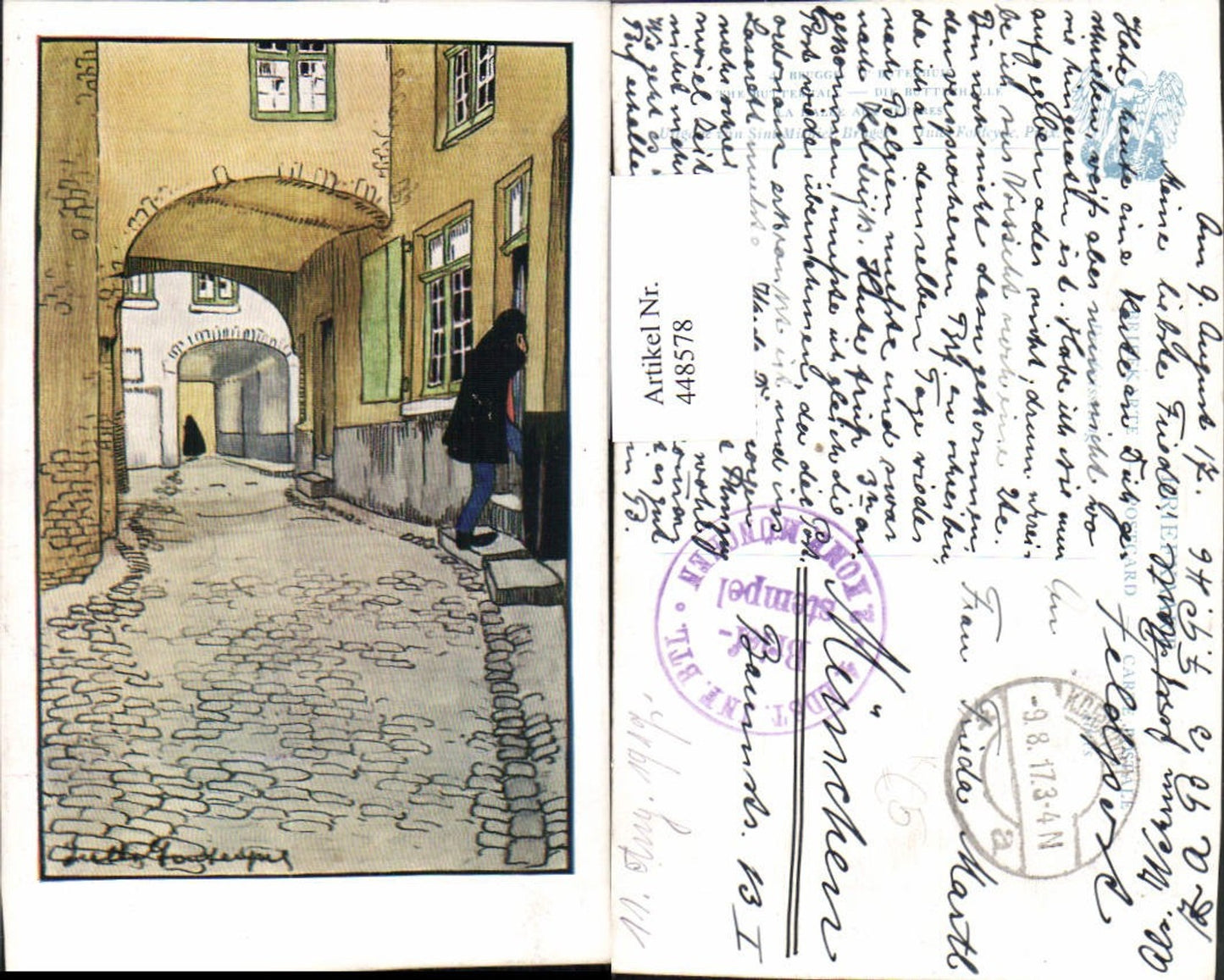 448578,Künstler AK Brugge Brügge Butterhalle Gasse
