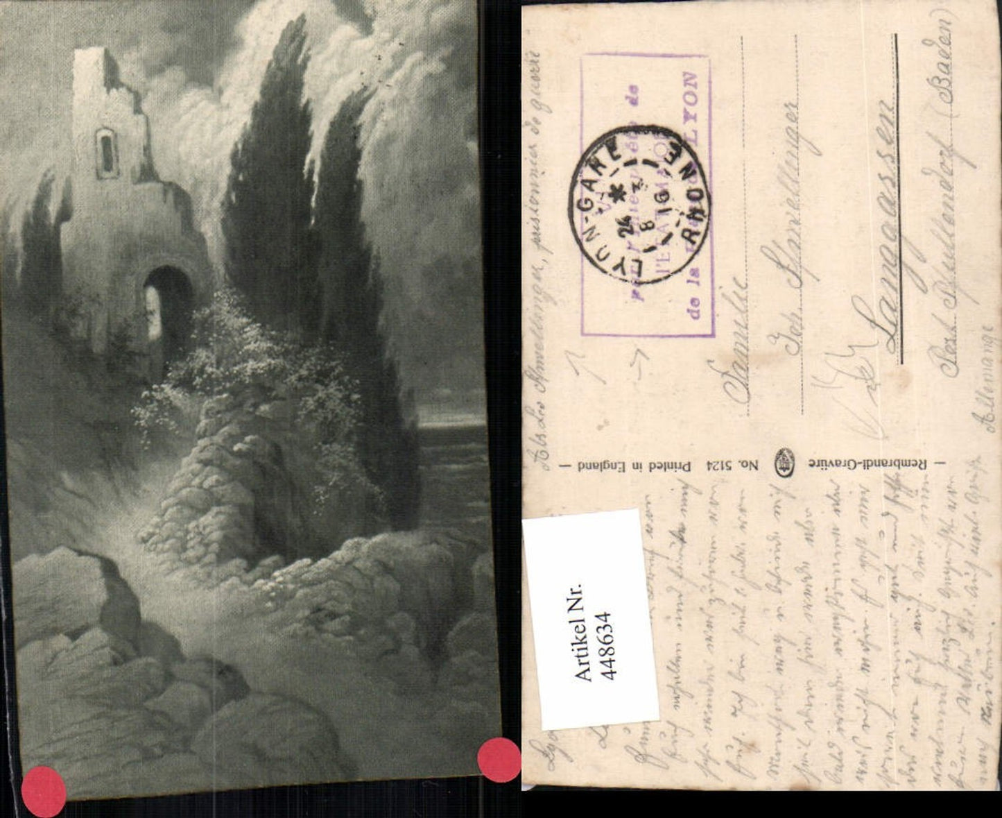 448634,Künstler AK Rembrandt Küste Motiv Ruine