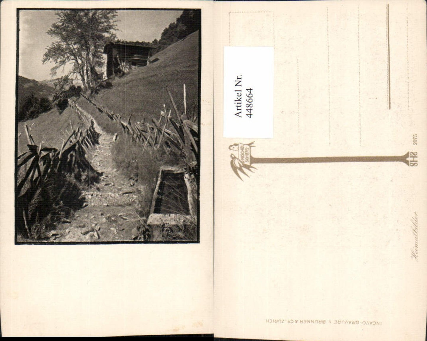448664,Foto Incavo Gravure Brunner & Co Zürich Schweiz Landschaft Wegpartie