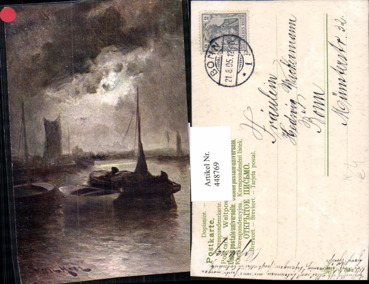 448769, Artist AK Van Hill Harbor Boats Sailboats