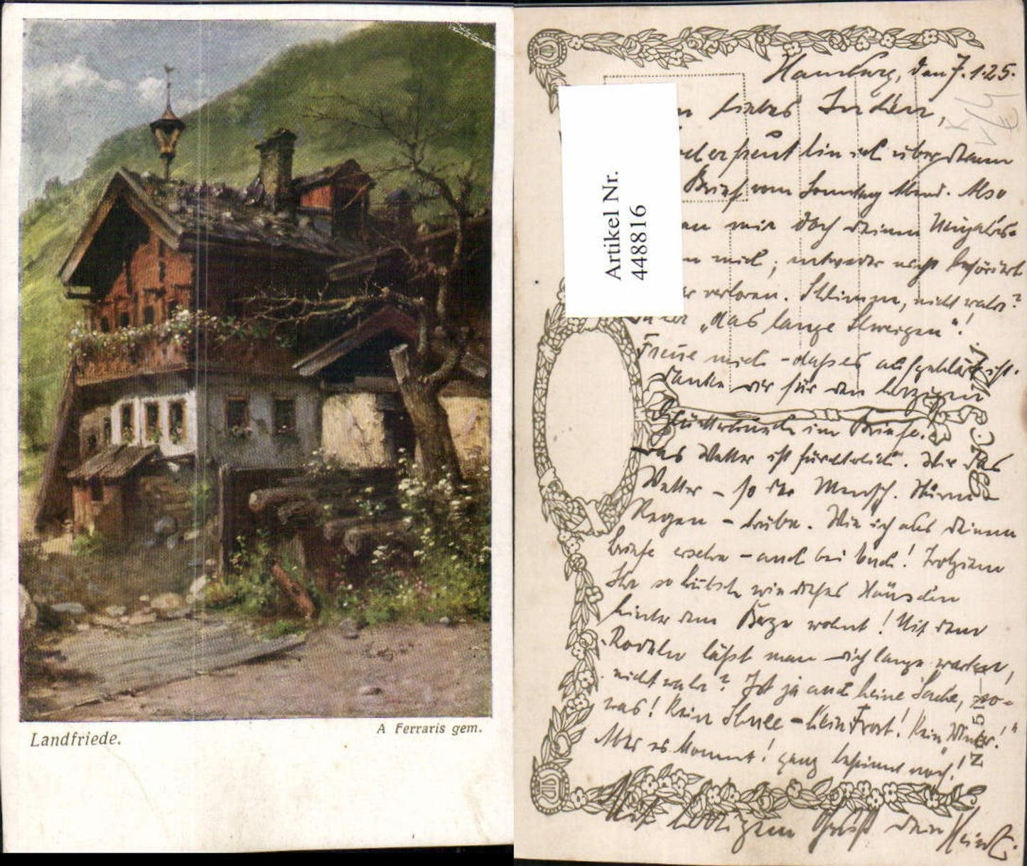 448816,Künstler AK A. Ferraris Landfriede Haus pub B.K.W.I. 512/1