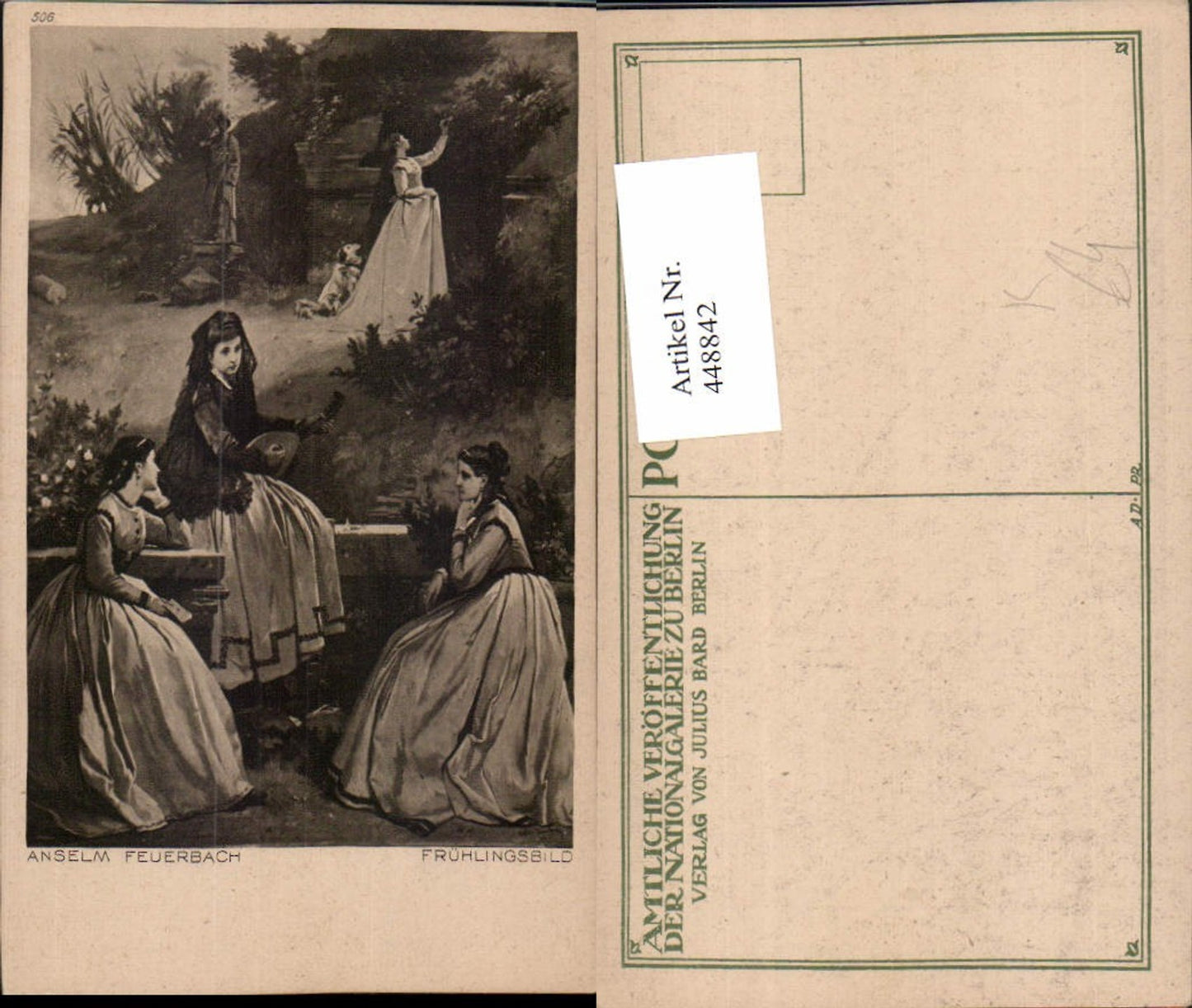448842,Künstler AK Anselm Feuerbach Frühlingsbild Frauen Mandoline