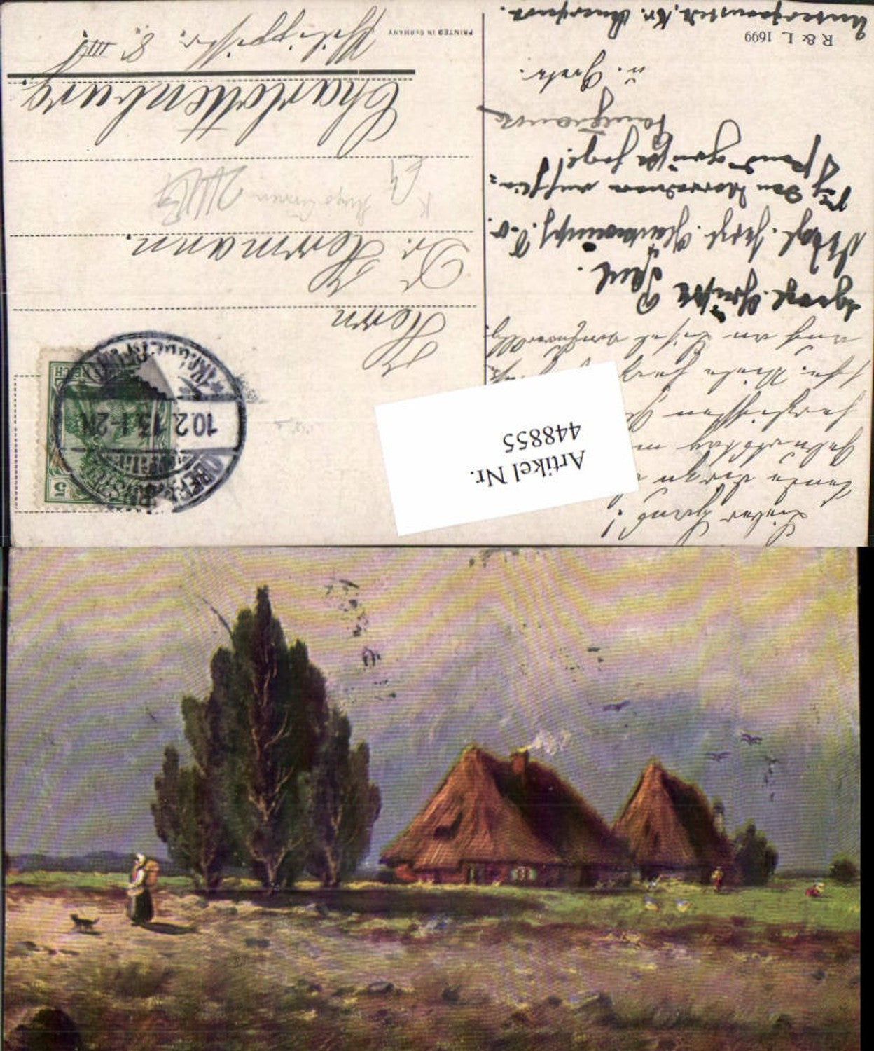 448855,Künstler AK Hugo Lissmann Landschaft Häuser Bäume