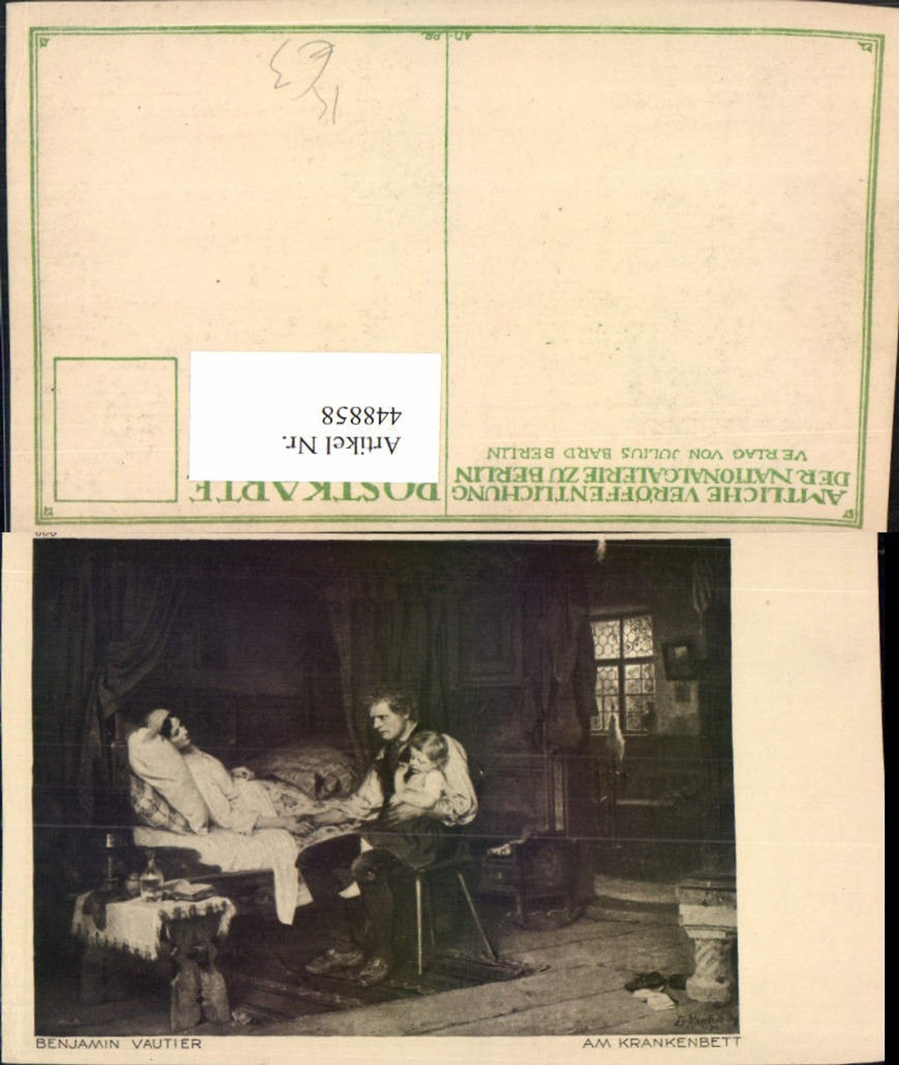 448858,Künstler AK Benjamin Vautier Am Krankenbett Familie