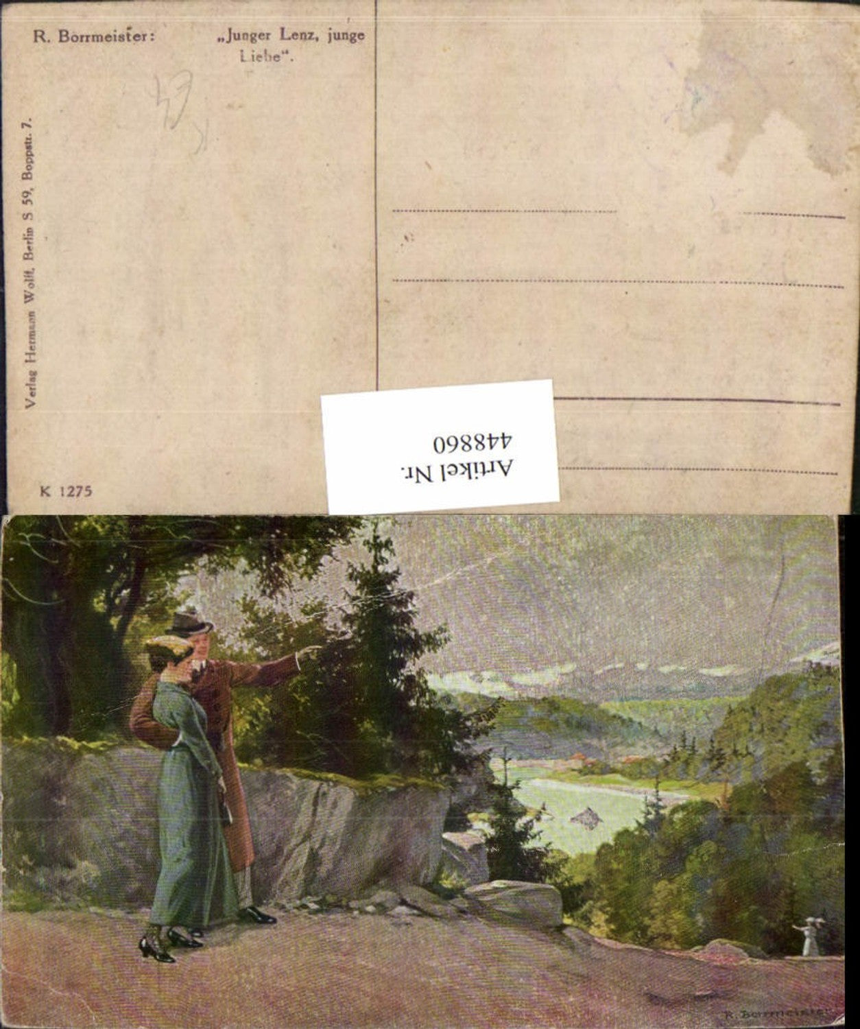 448860,Künstler AK R. Borrmeister Junger Lenz junge Liebe Paar