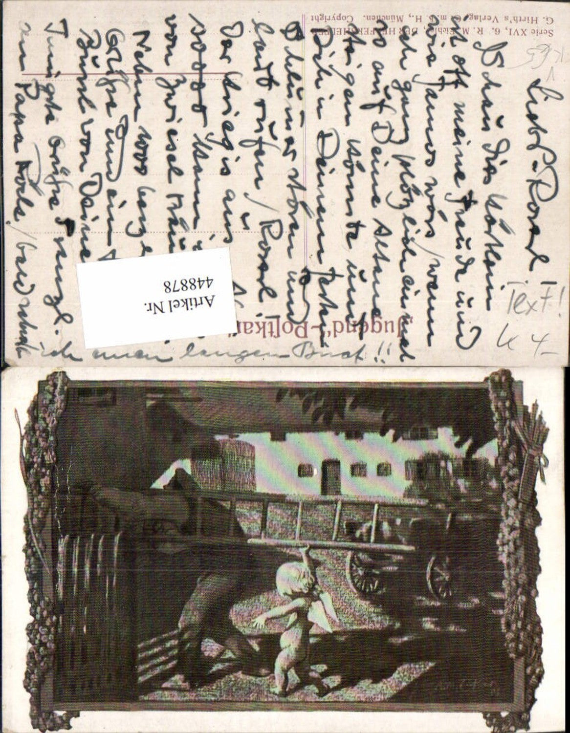 448878,Künstler AK R. M. Eichler Der Helfershelfer Engel Leiter pub G. Hirth München