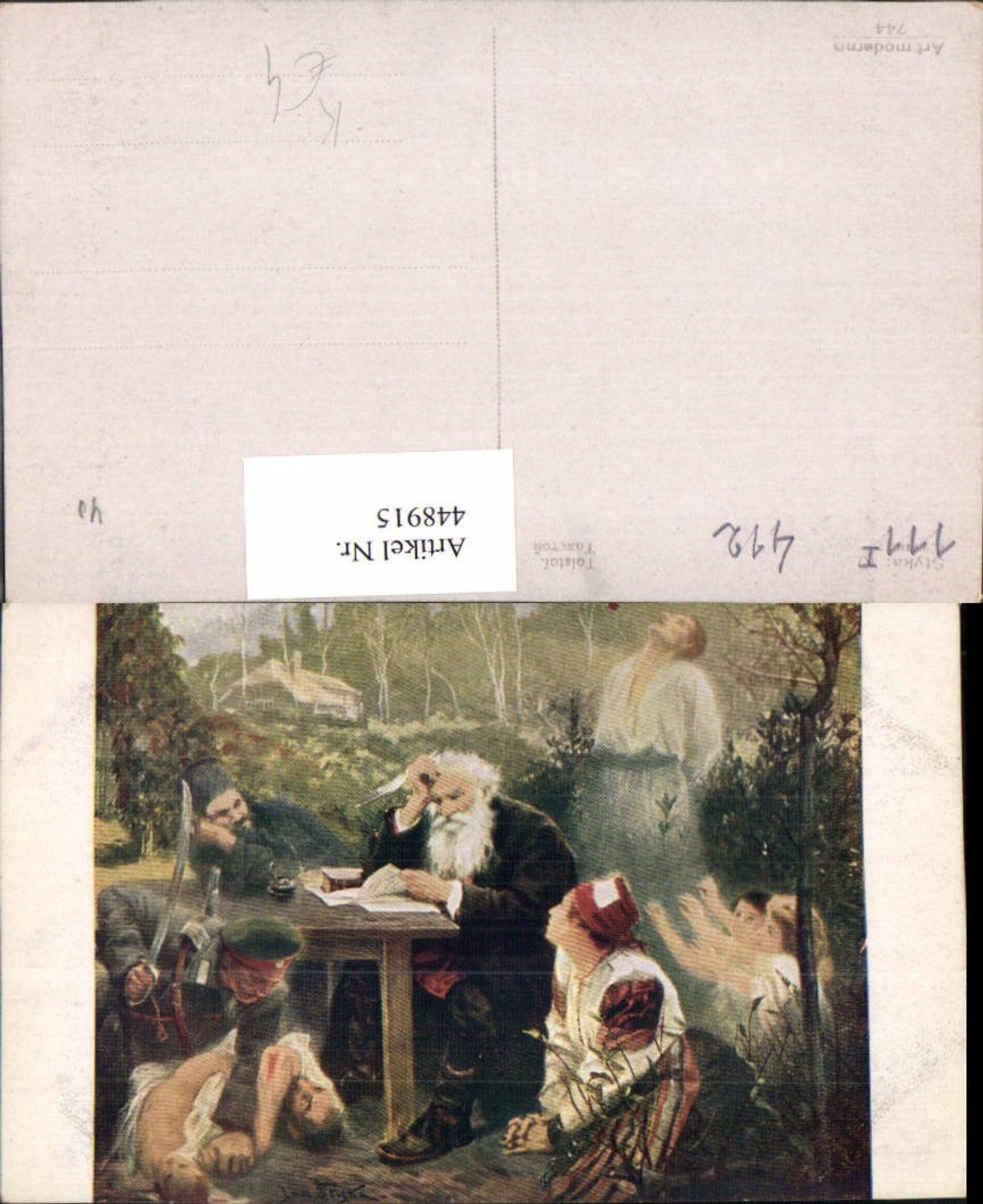 448915,Künstler AK Jan Styka Tolstol Schriftsteller Erscheinungen