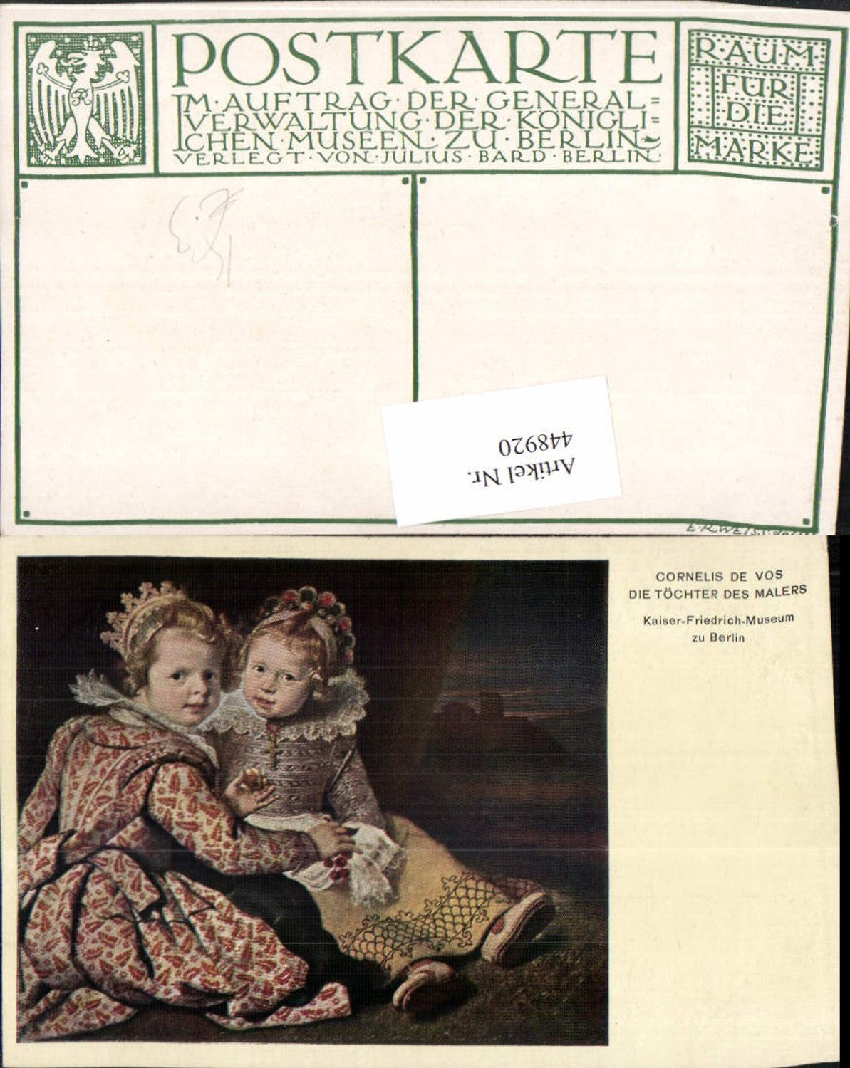 448920,Künstler AK Cornelis de Vos Töchter des Malers