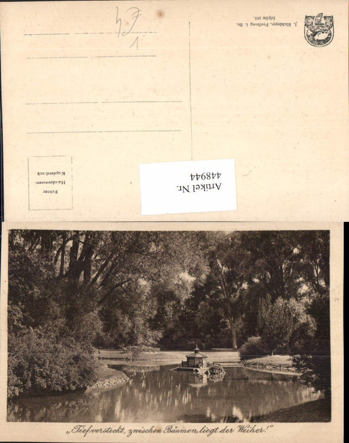 448944,Fotokunst J. Elchlepp 107 Tief versteckt zwischen Bäumen liegt der Weiher