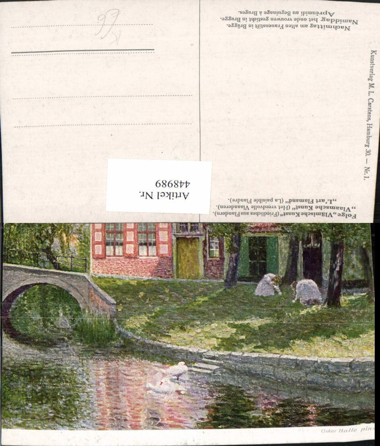 448989,Künstler AK Oskar Halle Nachmittag am alten Frauenstift in Brügge