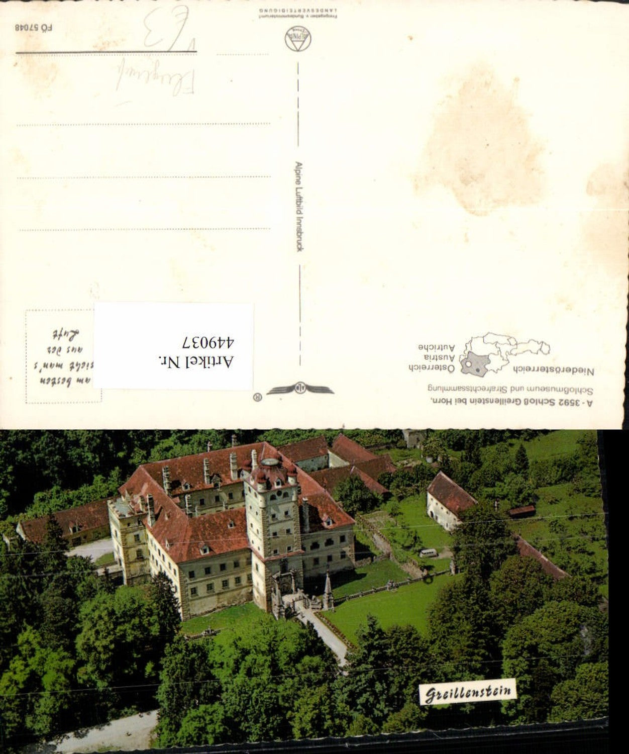 449037,Schloss Greillenstein b. Horn pub Alpine Luftbild 57048