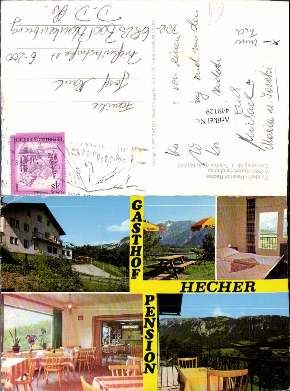 449129,Reichenau Gasthof Hecher Mehrbildkarte