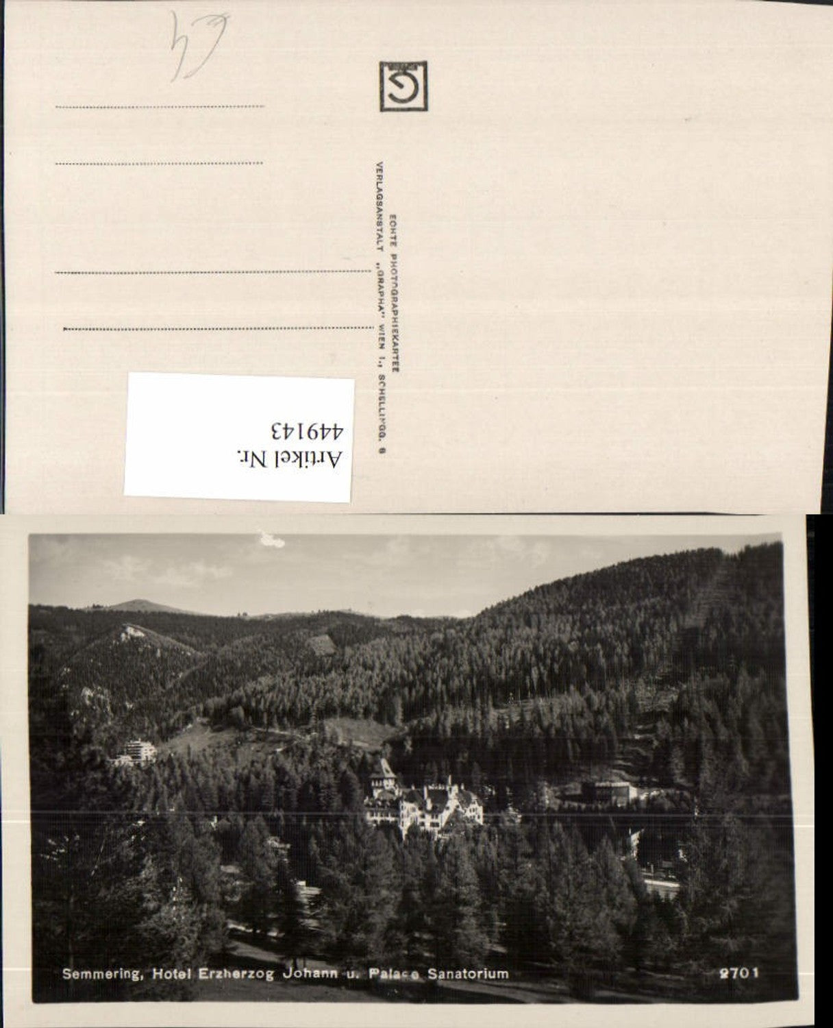 449143,Semmering Hotel Erzherzog Johann u. Palace Sanatorium