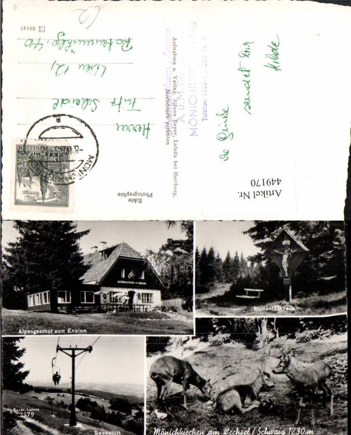 449170,Mönichkirchen am Wechsel Sessellift Wegkreuz Wild Mehrbildkarte