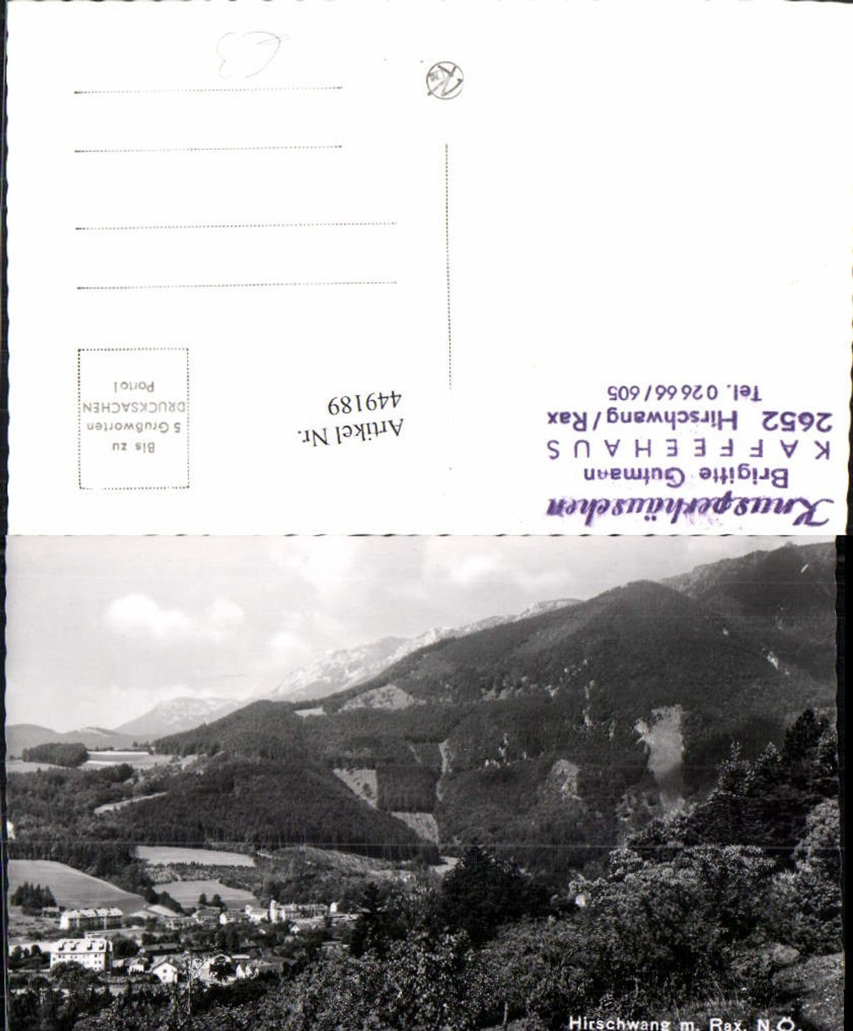 449189,Hirschwang Teilansicht m. Rax Bergkulisse