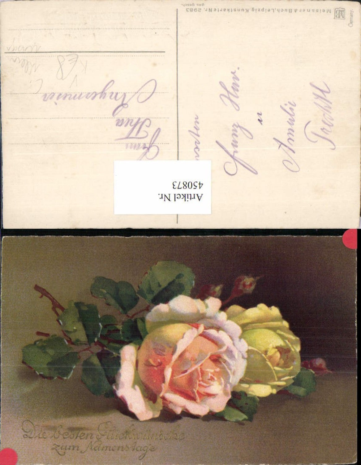 450873,Meissner & Buch 2983 Künstler C. Klein unsign. Namenstag Rosen
