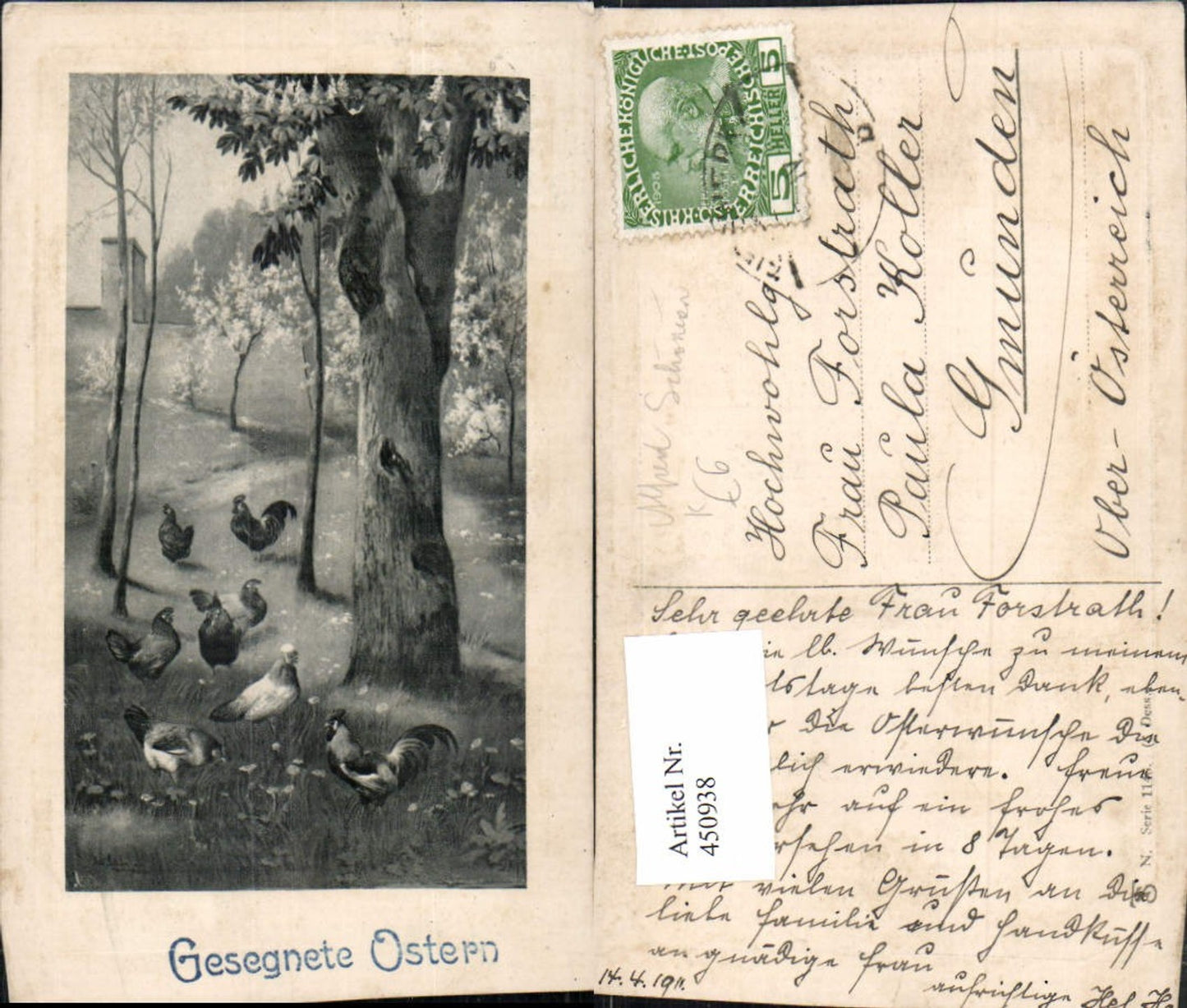 450938,Theo Stroefer 1146 Künstler Alfred Schönian Ostern Hühner Hahn