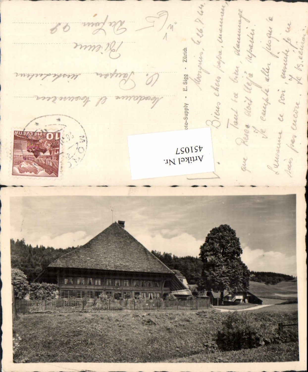 451057,Fotokunst Supply E. Sigg Zürich Landschaft Haus