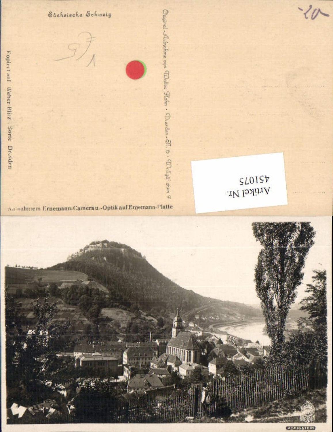 451075,Fotokunst Walter Hahn 190 Königstein Totale m. Festung