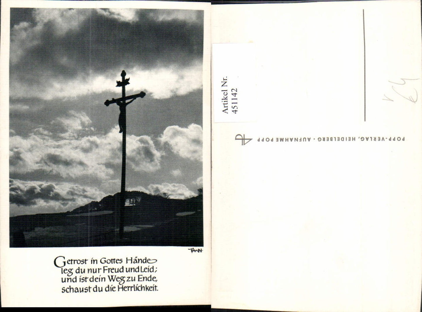 451142,Popp Verlag Landschaft Kreuz Kruzifix Spruch